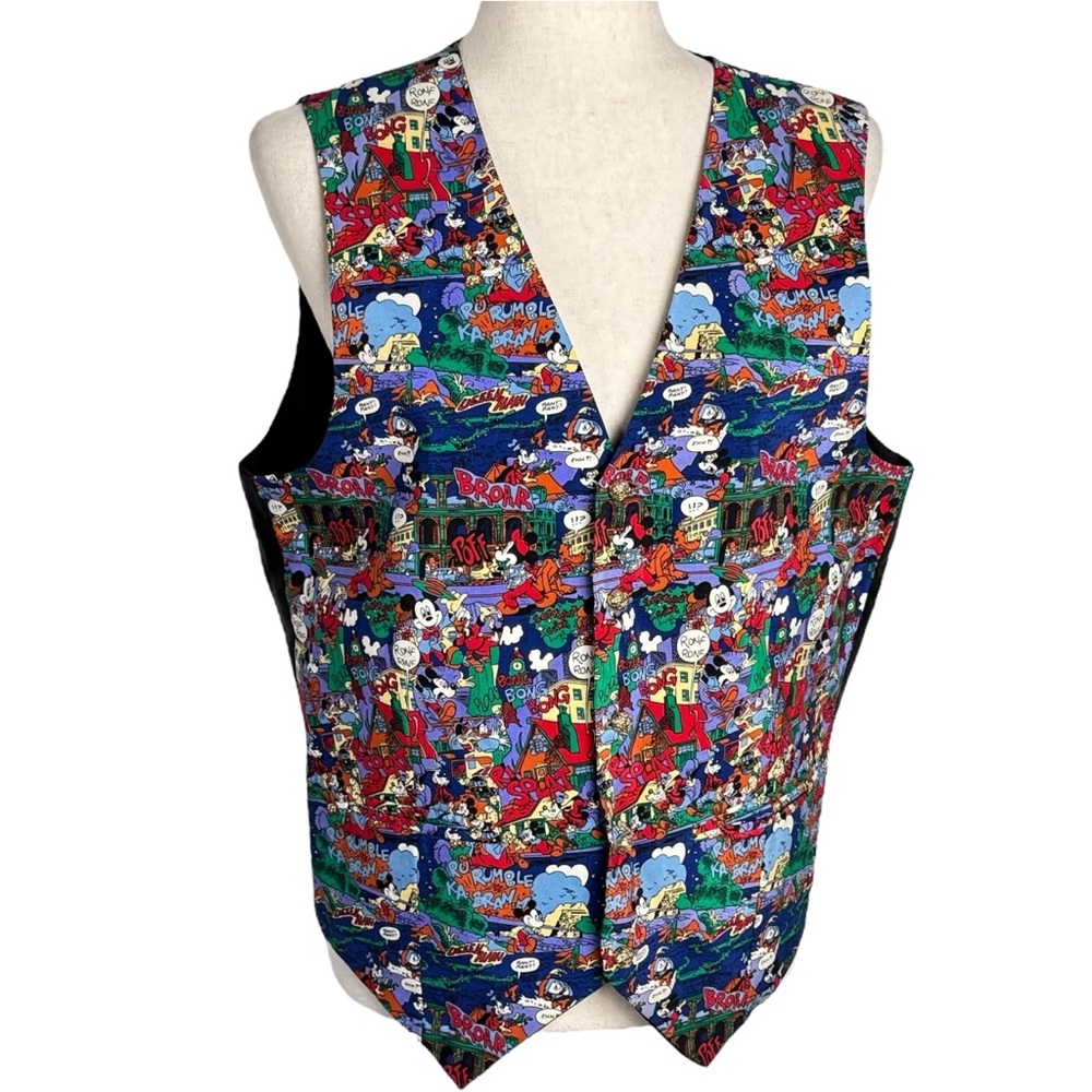 90’s Vintage Disney Classic Characters Silk Suit Vest waistcoat‎ Art of Silk